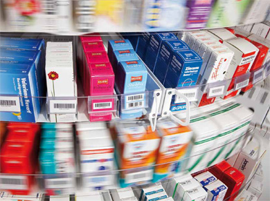 A Pharmacy Round Shelf in Use